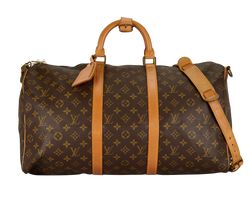 Keepall Bandouliere 50, Coated Canvas, Monogram, VI884 (1984), LT/S, 3*